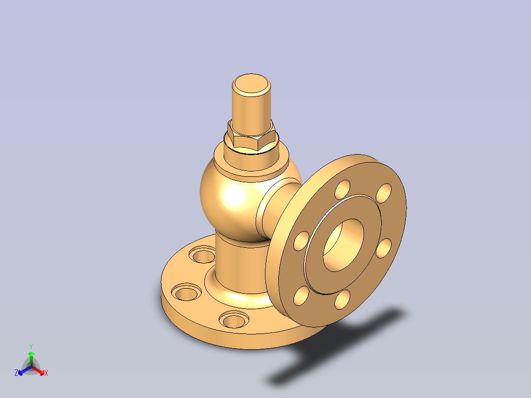 CB╱T 314-1995[B型法兰青铜节流阀B6040]正等轴测图