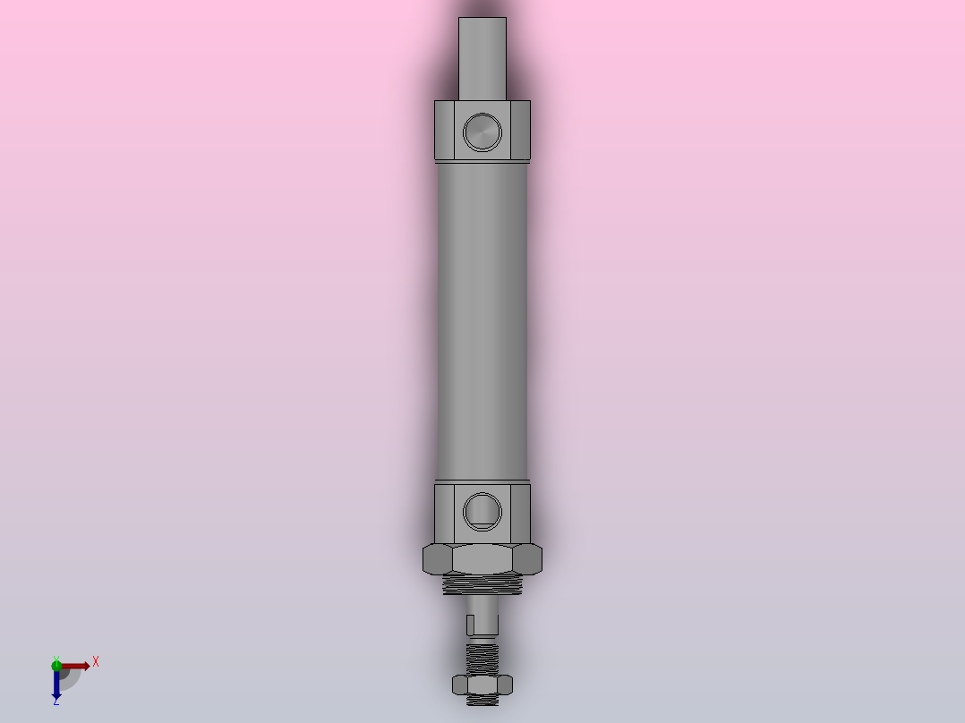 标准型气缸（单作用）HCM2系列[HCM2B25-100S]俯视图