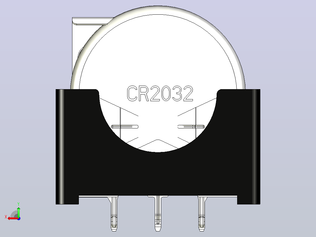 LOTES CR2032立式电池座后视图