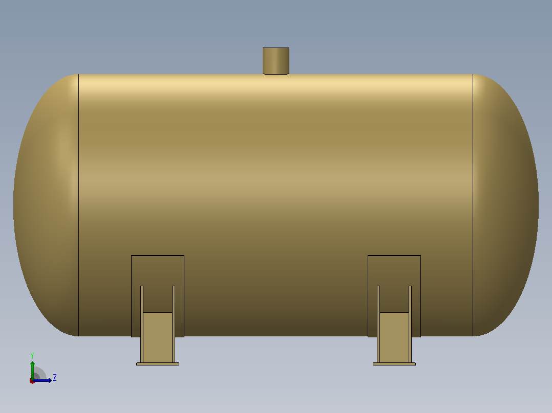 solidwork中的锅炉设计左视图