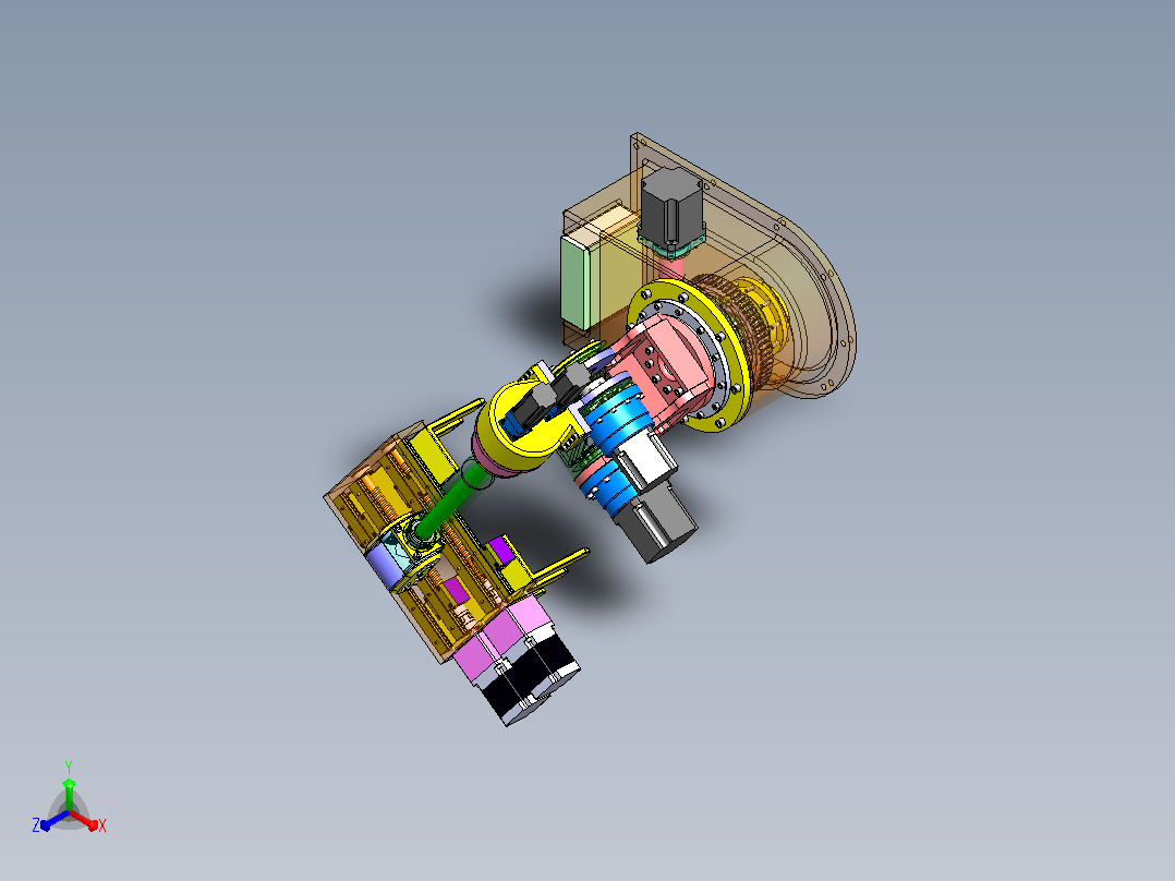 六自由度搬运码垛机械手（SW+CAD+说明书）正等轴测图
