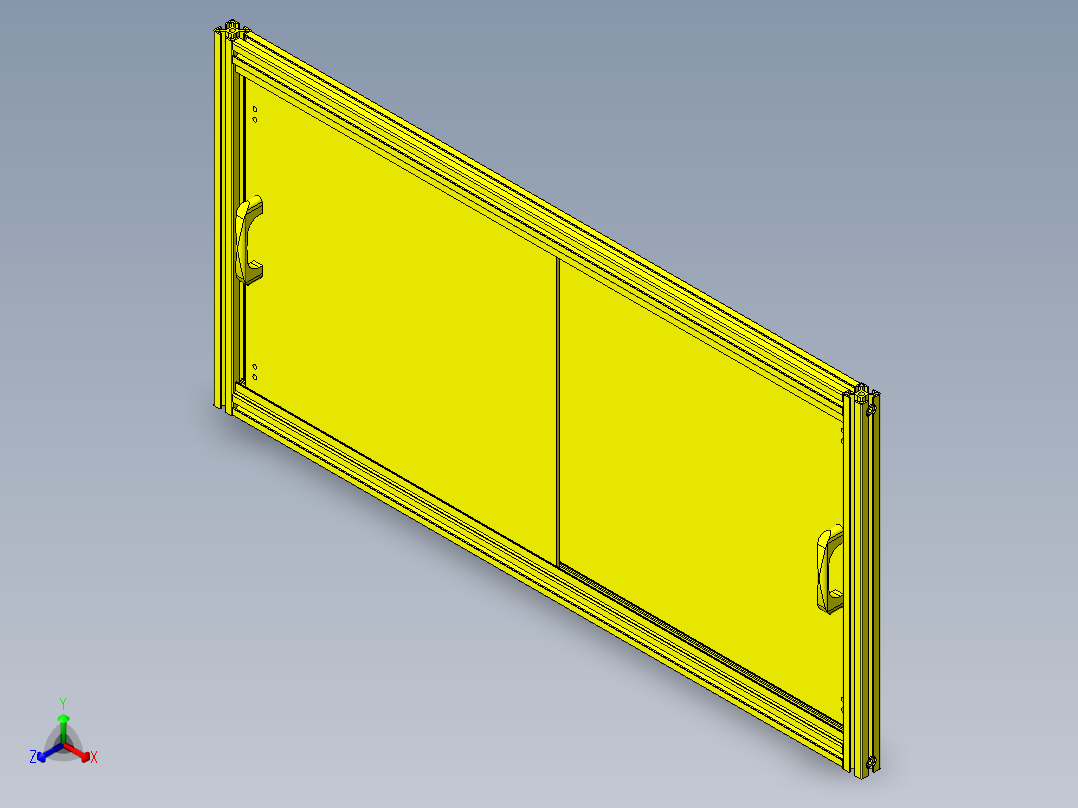 铝合金型材拉门正等轴测图
