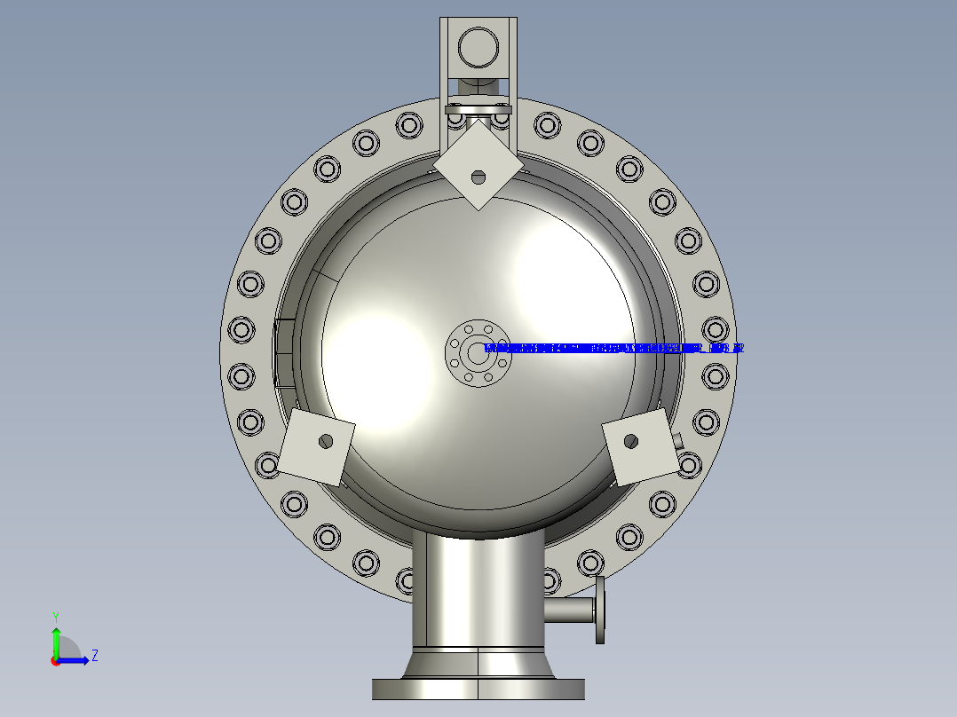 空气干燥器3D模型proe左视图