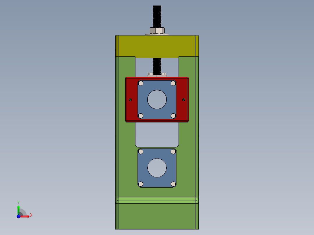 一款压力机3D模型前视图