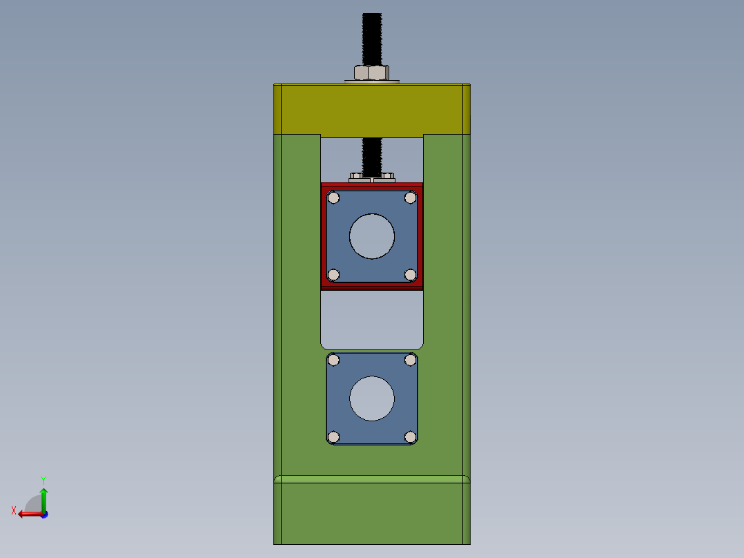 一款压力机3D模型后视图