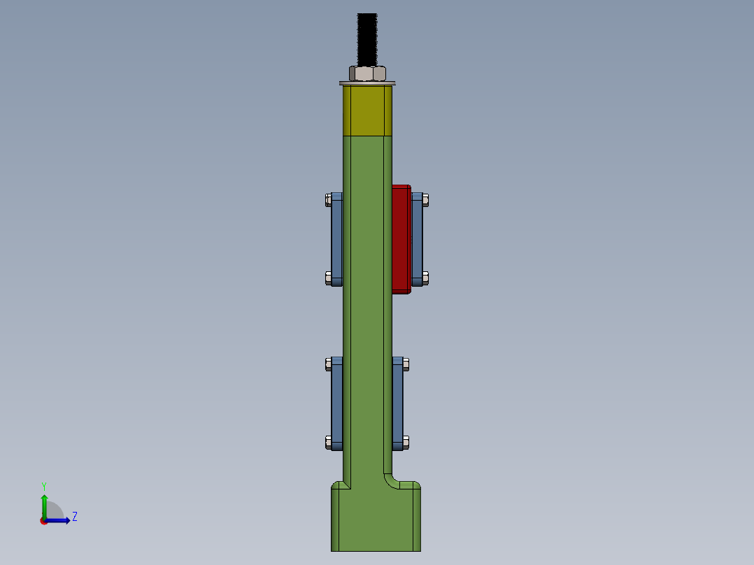 一款压力机3D模型左视图