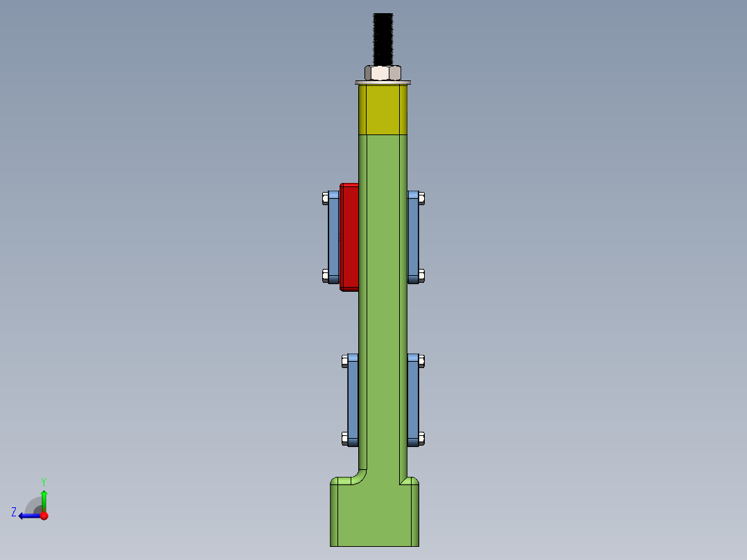 一款压力机3D模型右视图
