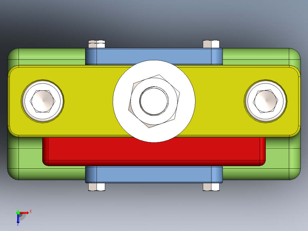 一款压力机3D模型俯视图