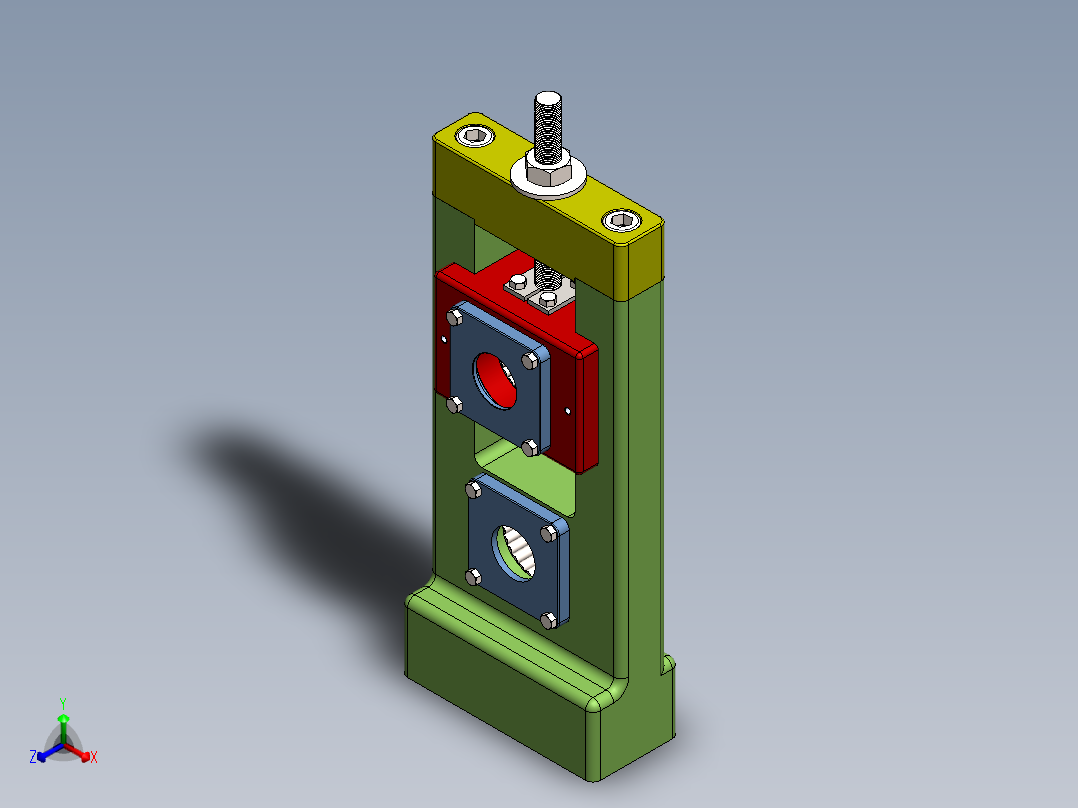 一款压力机3D模型正等轴测图