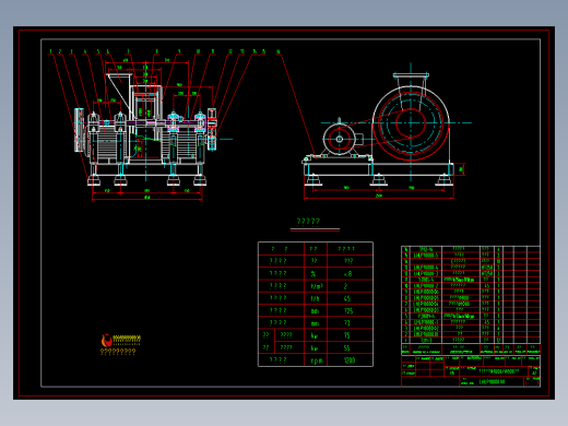 φ1000／φ800笼式破碎机总图