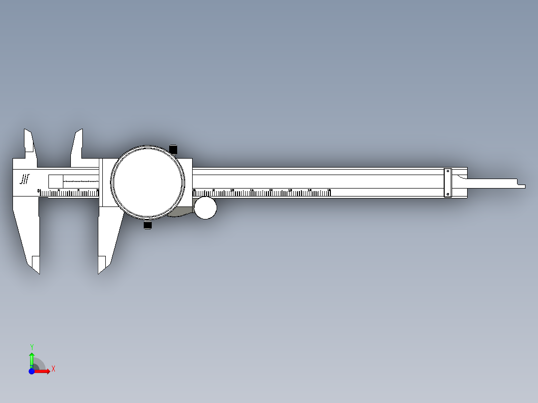带表、游标卡尺前视图
