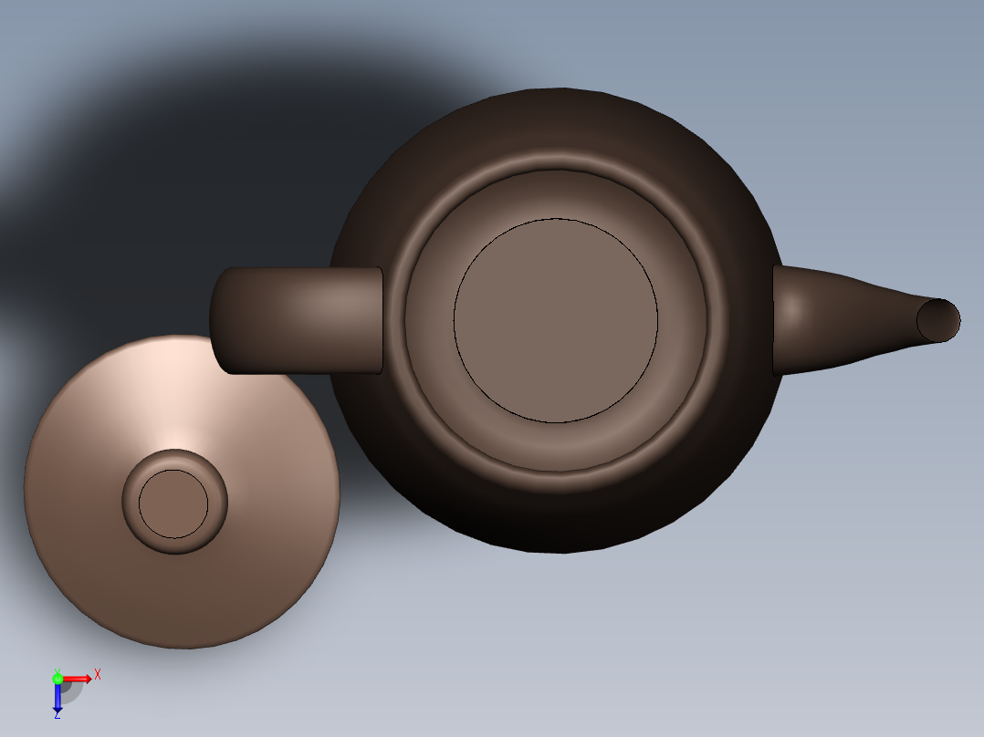 茶具3d模型俯视图