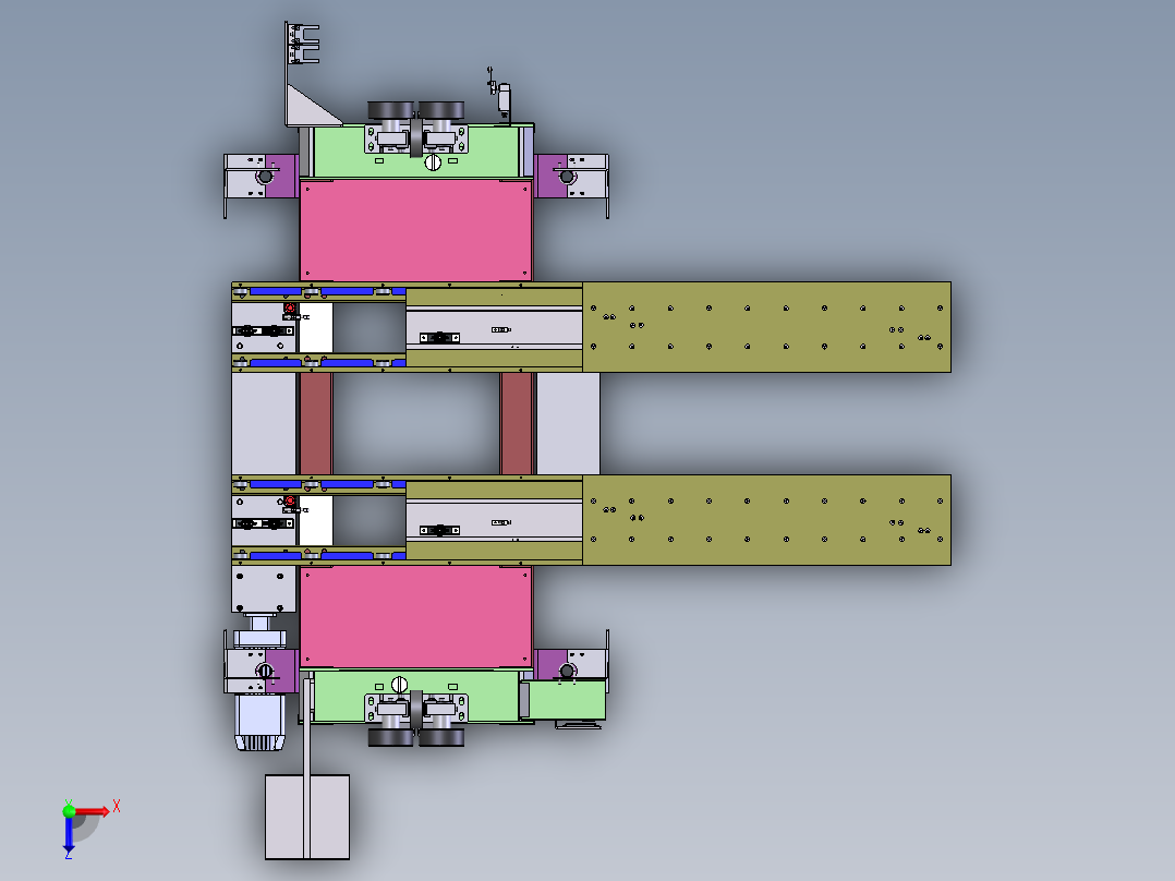 T568 堆垛机货叉俯视图