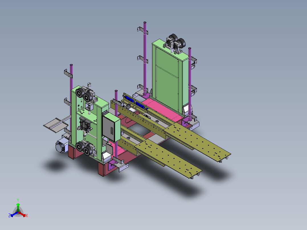 T568 堆垛机货叉正等轴测图