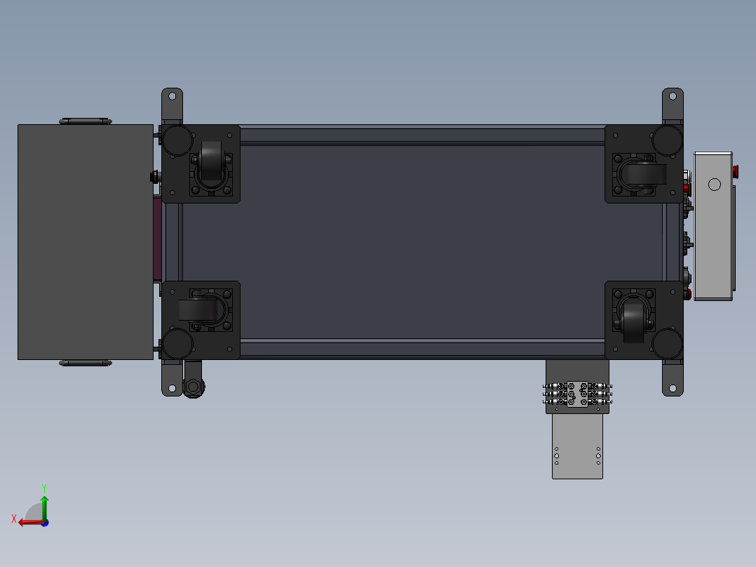 注塑件切浇口3d图纸 注塑件切浇口3d 热熔自动冲切机3d图三维模型后视图