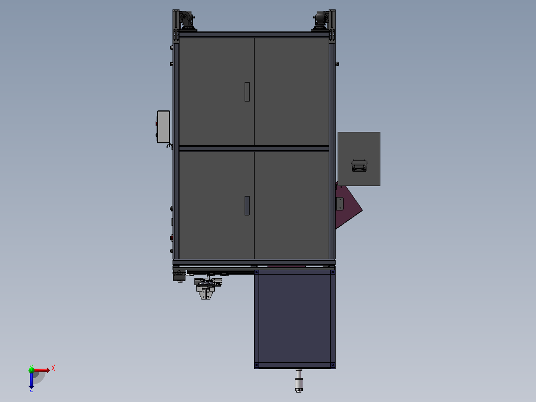 注塑件切浇口3d图纸 注塑件切浇口3d 热熔自动冲切机3d图三维模型俯视图
