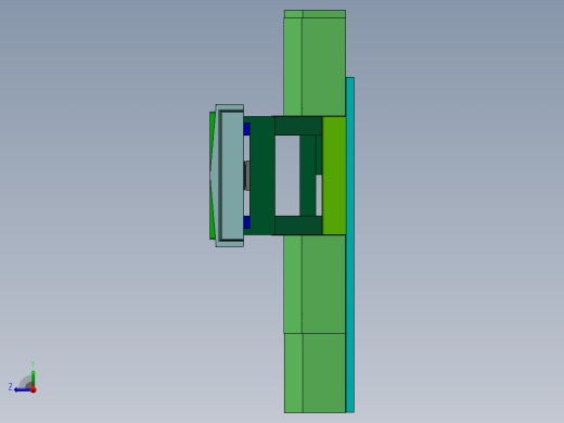 大型数控机床XY联动工作台3d图纸 直线电机两轴工作台3D三维模型右视缩略图