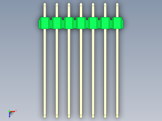 彩色公头100mil（2.54mm）系列-DS1021_green_1x07p_100mil_Type19_rev1.0俯视缩略图