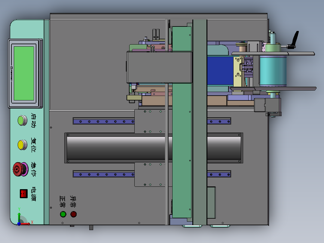 桌面自动贴标机3d图纸3c镜片自动贴合机3d前视图