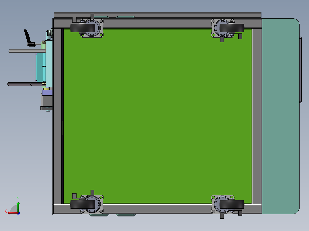 桌面自动贴标机3d图纸3c镜片自动贴合机3d后视图