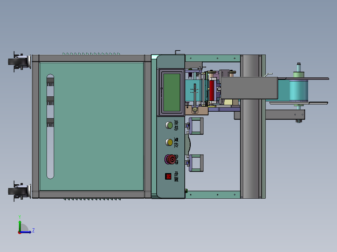 桌面自动贴标机3d图纸3c镜片自动贴合机3d左视图