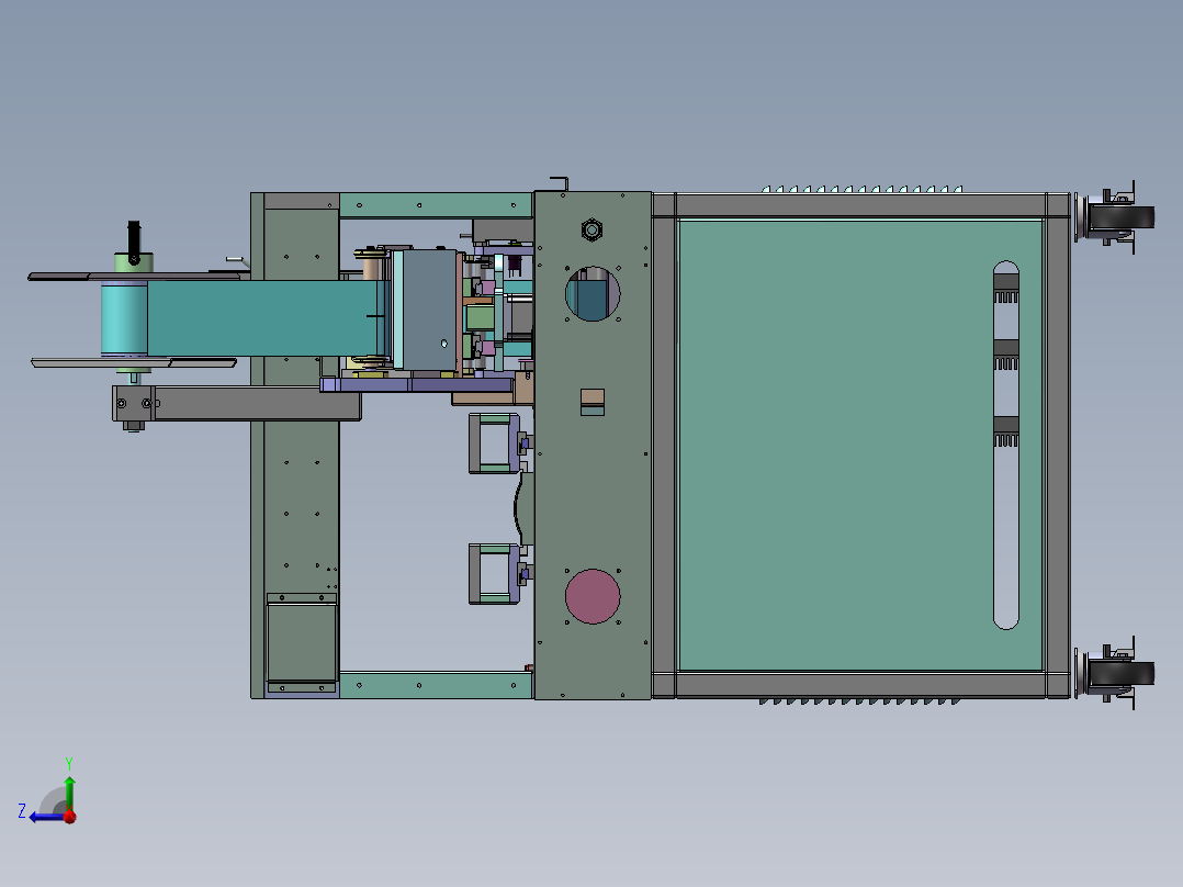 桌面自动贴标机3d图纸3c镜片自动贴合机3d右视图