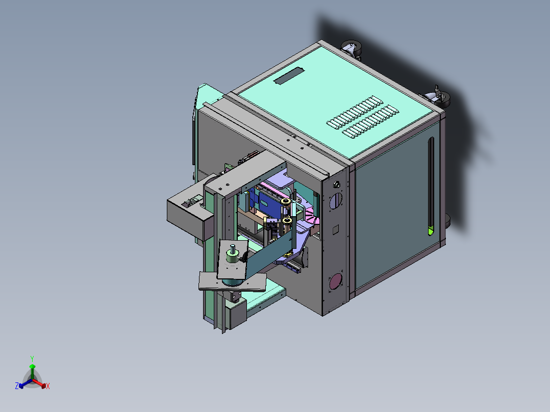 桌面自动贴标机3d图纸3c镜片自动贴合机3d正等轴测图