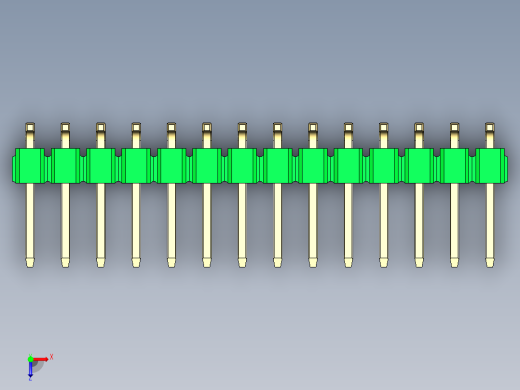 彩色公排针 100mil 2.54mm 系列-DS1022_green_28p_100mil_TypeSMT_rev1.0俯视缩略图