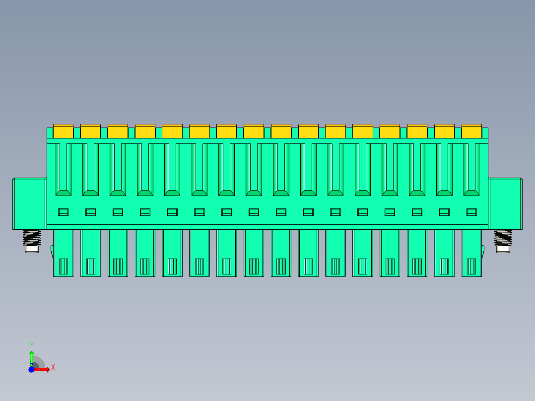 DEGSON 15EDG（公头） 3.81mm 螺钉锁紧，插拔式接线端子 FullPack-15EDGKDM-3.81-16P-14-00AH前视图