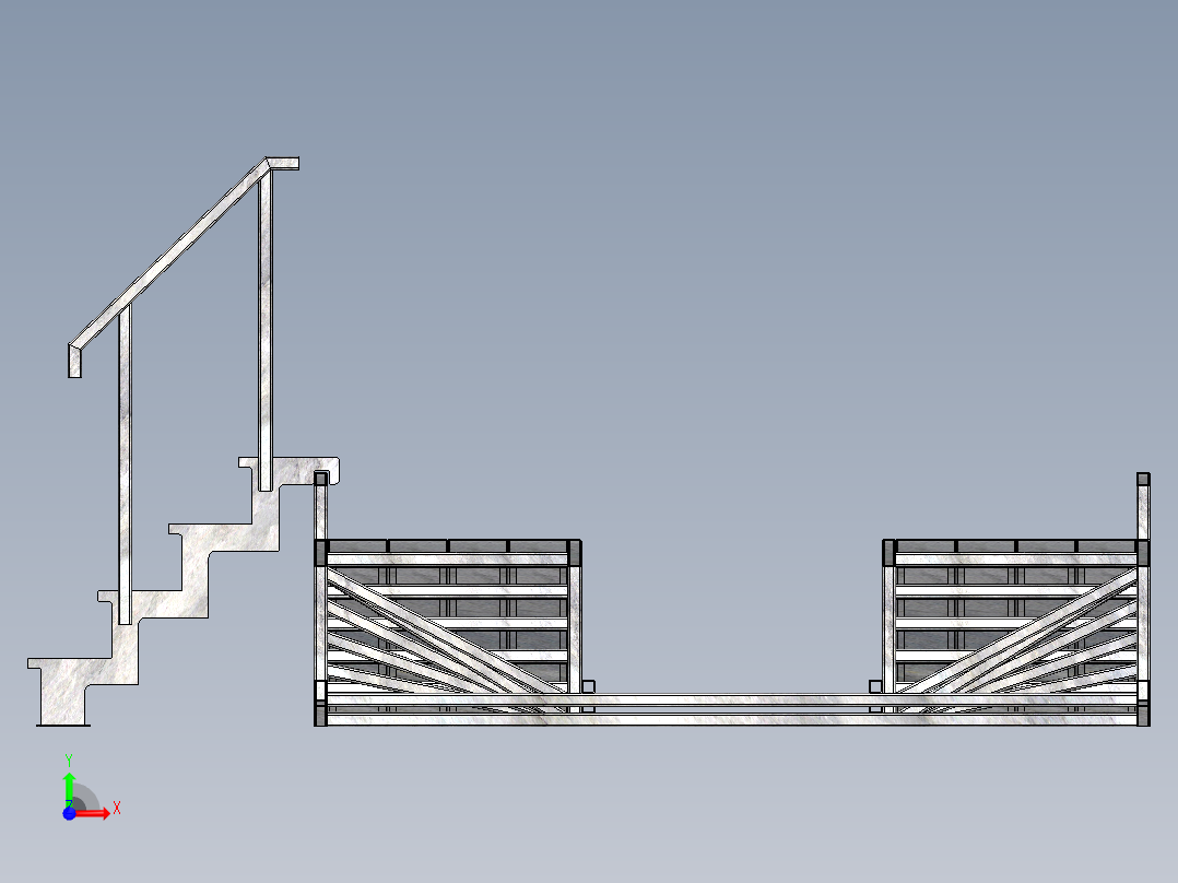 活动梯活动坡道前视图