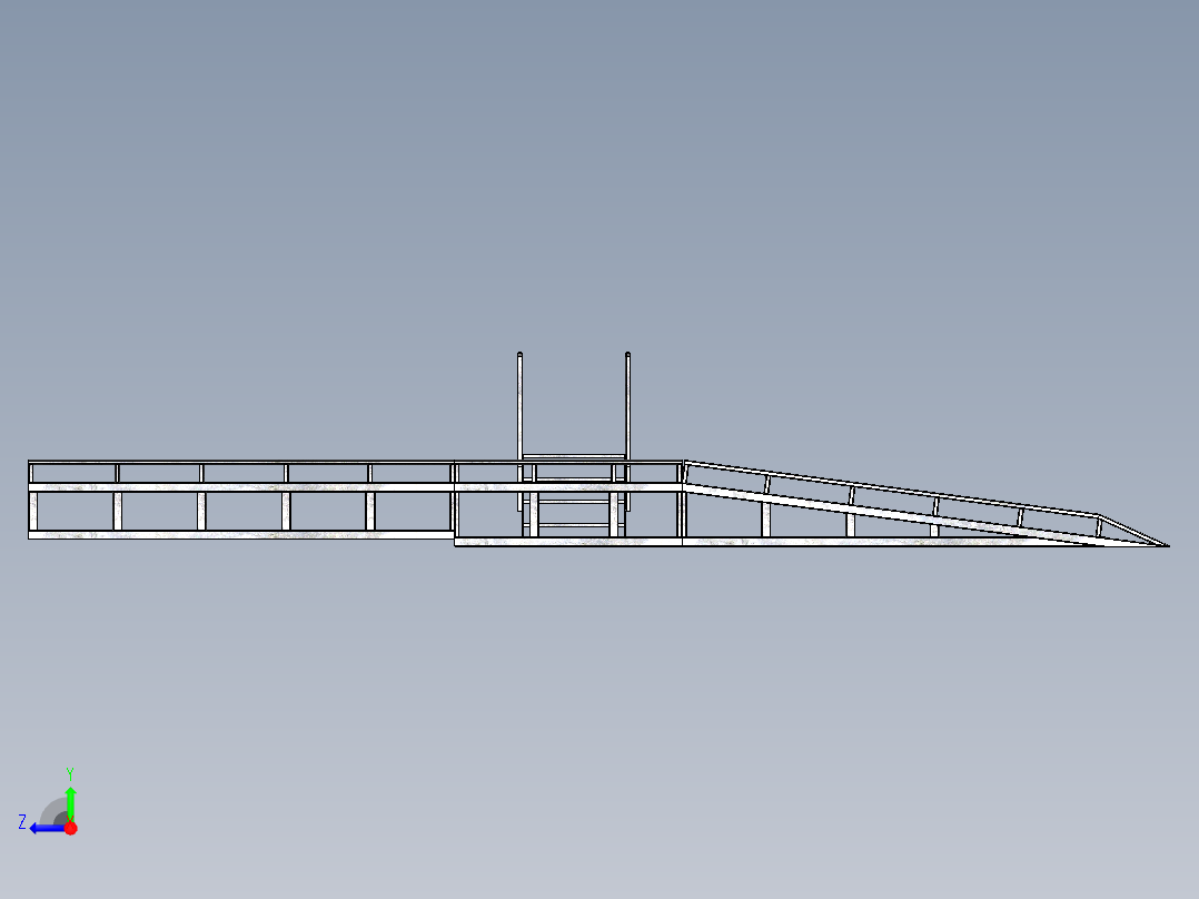 活动梯活动坡道右视图