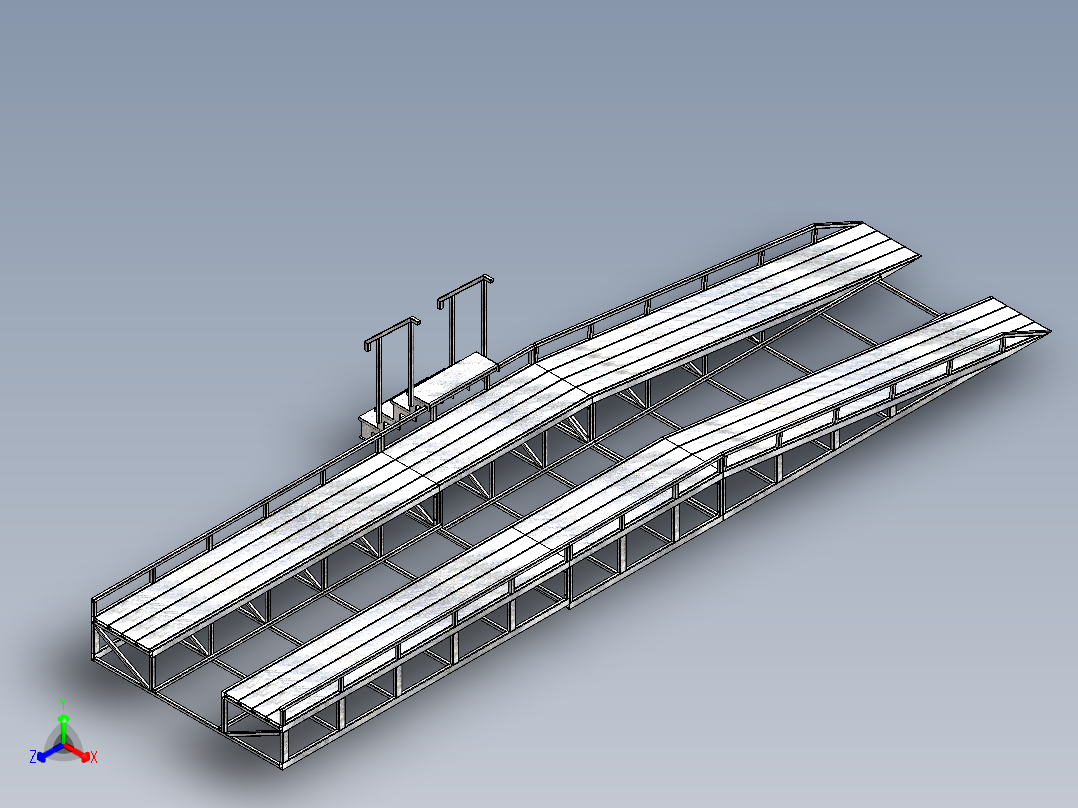 活动梯活动坡道正等轴测图