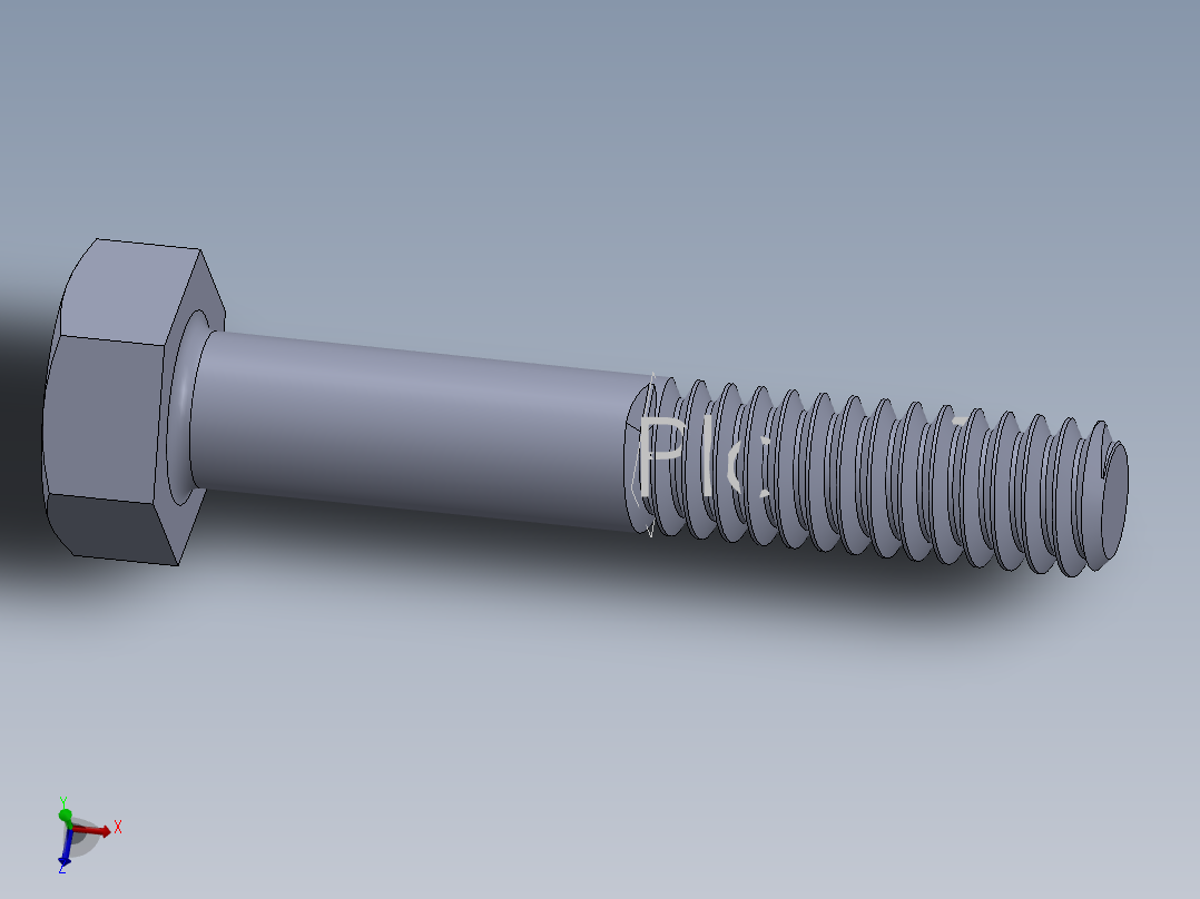 UNC 六角螺栓-Hex Bolt 0.250-20 x 1.500.SLDPRT