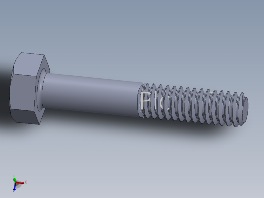 UNC 六角螺栓-Hex Bolt 0.250-20 x 1.500.SLDPRT