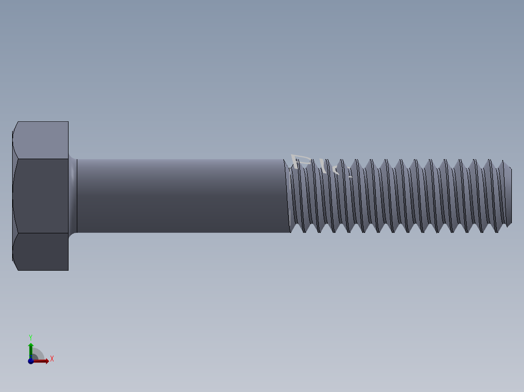 UNC 六角螺栓-Hex Bolt 0.250-20 x 1.500.SLDPRT前视图