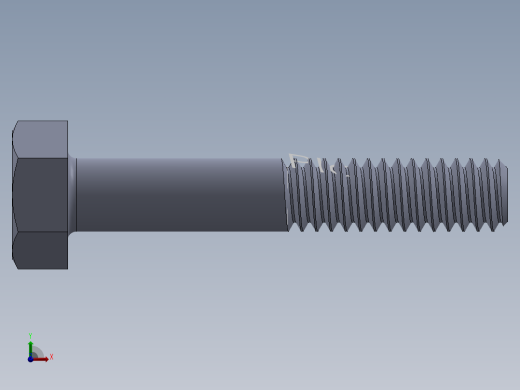 UNC 六角螺栓-Hex Bolt 0.250-20 x 1.500.SLDPRT前视缩略图