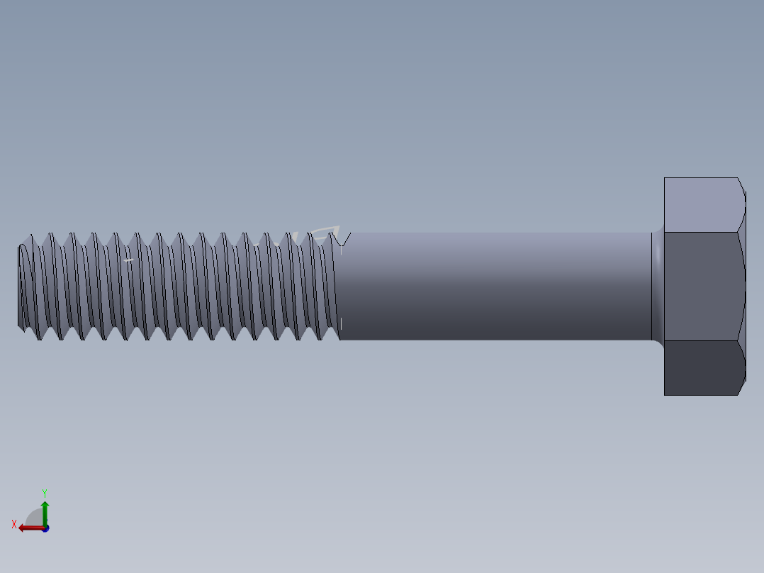 UNC 六角螺栓-Hex Bolt 0.250-20 x 1.500.SLDPRT后视图