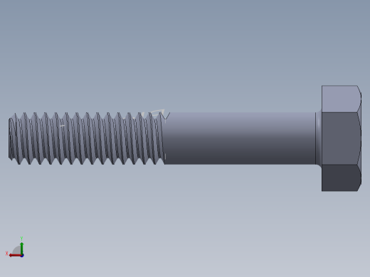 UNC 六角螺栓-Hex Bolt 0.250-20 x 1.500.SLDPRT后视缩略图
