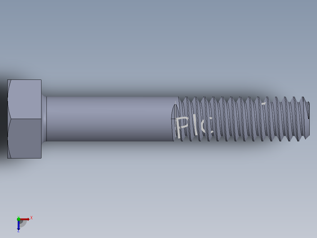 UNC 六角螺栓-Hex Bolt 0.250-20 x 1.500.SLDPRT俯视图