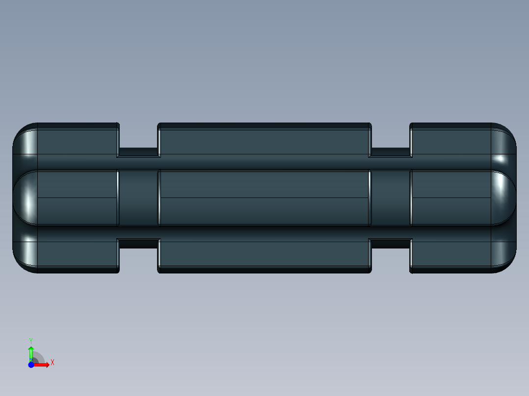 乐高机械组车桥-32062 Black Technic Axle 2 Notched.STEP前视图