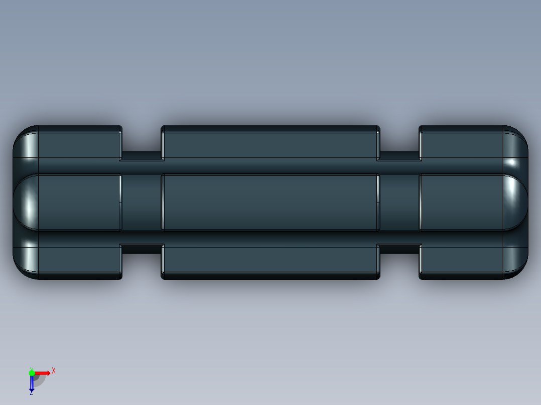 乐高机械组车桥-32062 Black Technic Axle 2 Notched.STEP俯视图