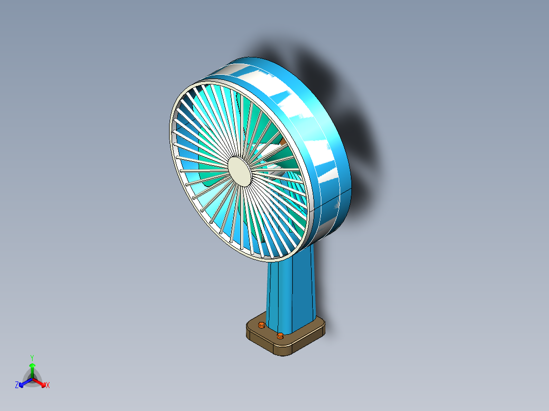 简易落地小风扇模型
