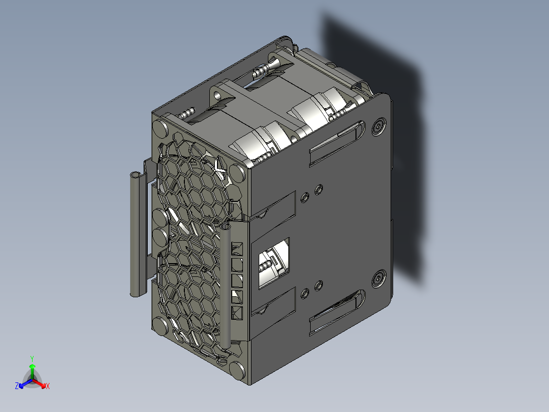 2U风扇钣金笼子3D
