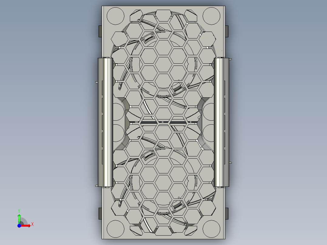 2U风扇钣金笼子3D前视图