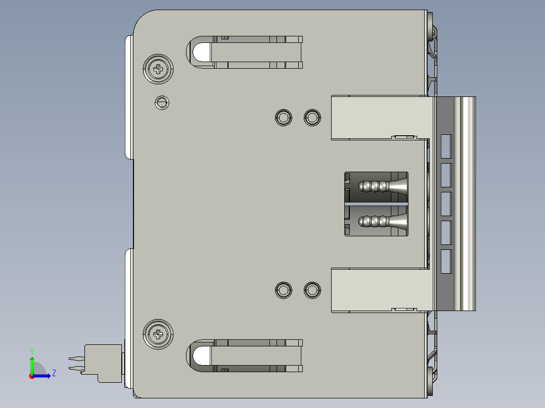 2U风扇钣金笼子3D左视图