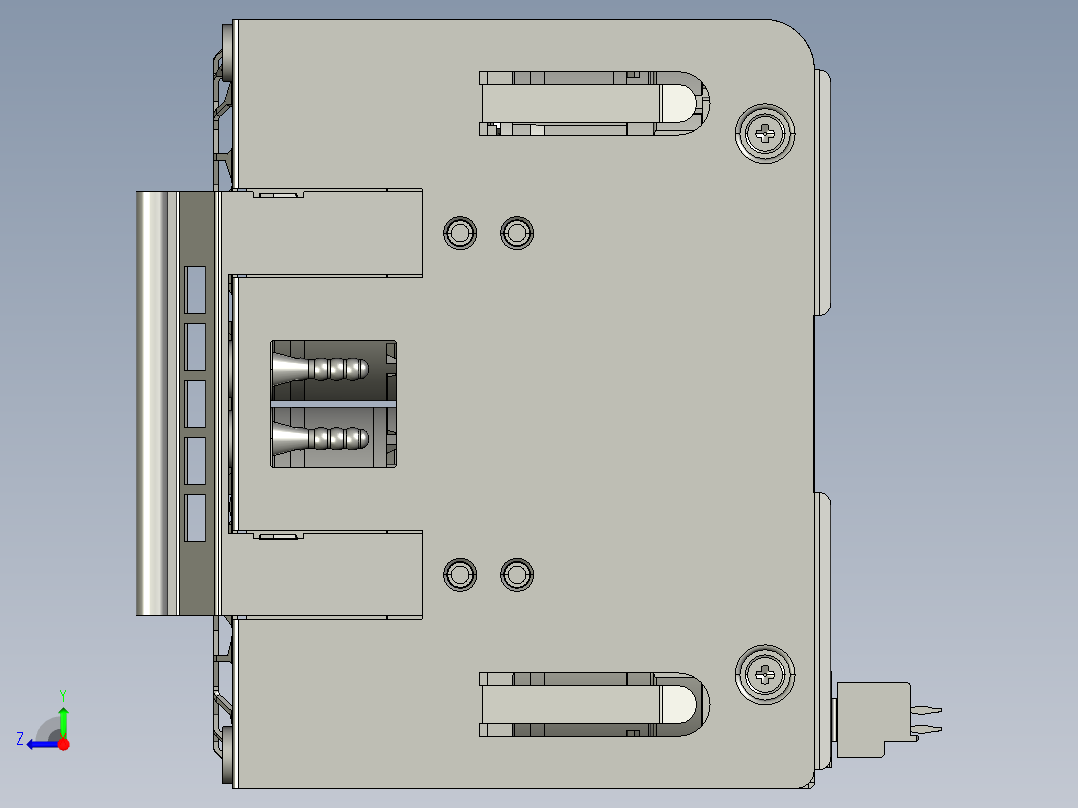 2U风扇钣金笼子3D右视图