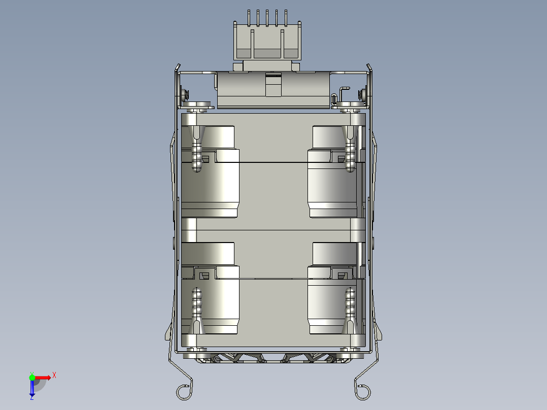 2U风扇钣金笼子3D俯视图