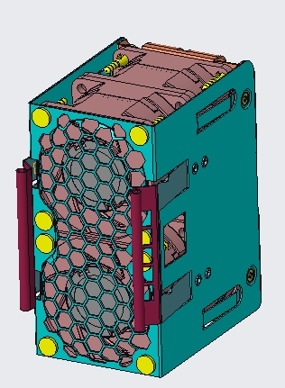 2U风扇钣金笼子3D