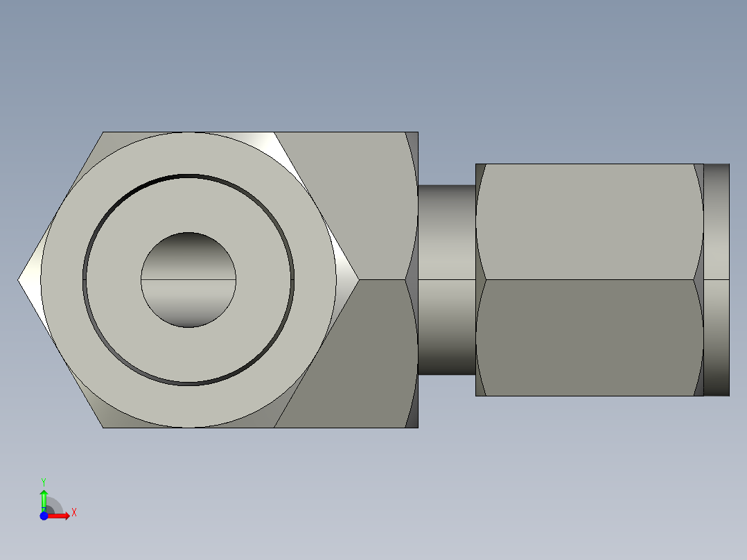 卡套式工业通用硬管接头6-6_dbu-s前视图