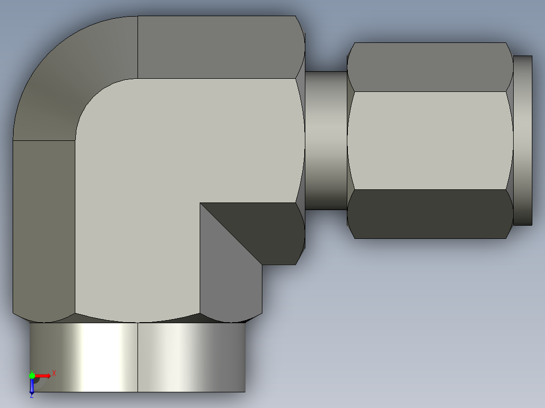 卡套式工业通用硬管接头6-6_dbu-s俯视图